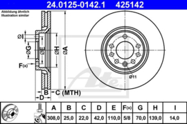 Remschijven set Opel Adam/Astra G/Astra G Caravan/Astra H GTC/Astra H/Astra H SW/Astra H Astra H Twin Top/Corsa D/Corsa E/Meriva/Vectra B/Vectra B Caravan/ Zafira/Saab 9-5