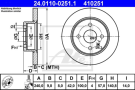 Remschijven set Opel Astra G/Astra G Caravan/Astra H GTC/Astra H