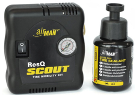 AirMan ResQ Scout tire mobility kit - Bandenreparatieset met 12V compressor.