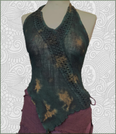 Asymetric top green tyedye