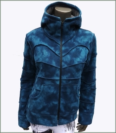 Fleecy Tie Dye winter jacket blue