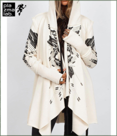 Delta hooded cardigan white