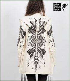 Delta hooded cardigan white