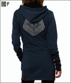 Infinity hood vest long blue