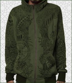 Persephone hooded vest dark olive