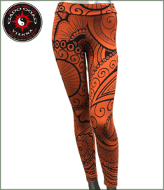 Leggings Mehndi rusty orange/black