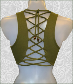 Crop top lace olive