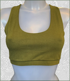 Crop top lace olive