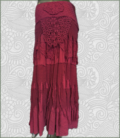 Long Wrap Skirt red