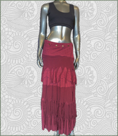 Long Wrap Skirt red