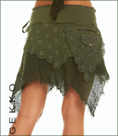 Cyber Punk wrap-skirt plum