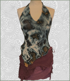 Asymetric top black tyedye