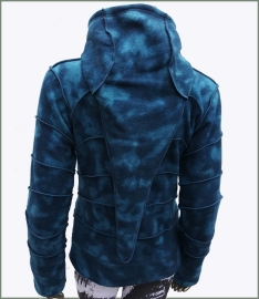 Fleecy Tie Dye winter jacket blue
