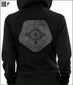 Infinity hood vest long black