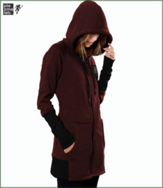 Infinity hood vest long bordeaux