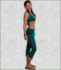 Lace Capri leggings petrol
