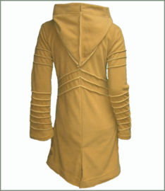 Long fleece jacket overlock mustard warm yellow