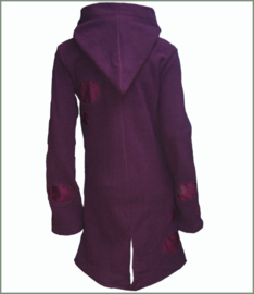 Long fleece jacket aubergine