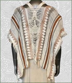 Aztec square poncho white