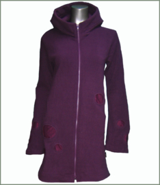 Long fleece jacket aubergine