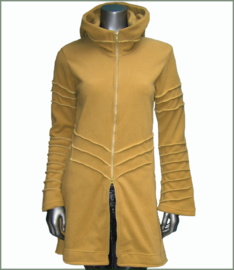 Long fleece jacket overlock mustard warm yellow