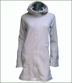 Long fleece jacket creamy white