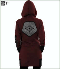 Infinity hood vest long bordeaux