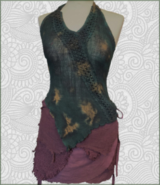 Asymetric top green tyedye