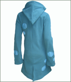 Long fleece jacket petrol