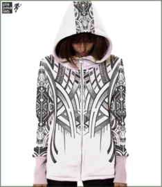 Teardrop hood vest white