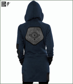 Infinity hood vest long blue