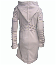 Long fleece jacket overlock creamy white