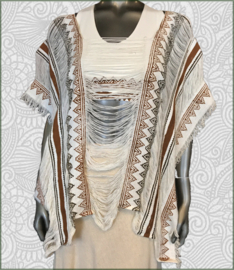 Aztec square poncho white