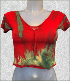 Crop Top tye-dye red