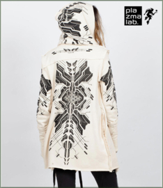 Delta hooded cardigan white