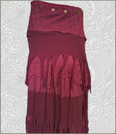 Long Wrap Skirt red