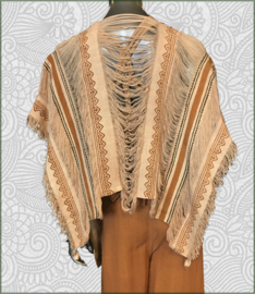 Aztec square poncho brown