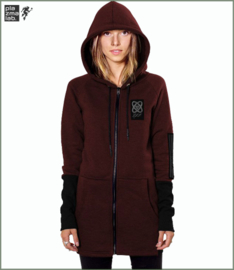 Infinity hood vest long bordeaux