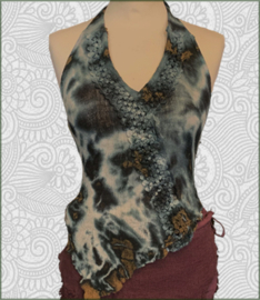 Asymetric top black tyedye