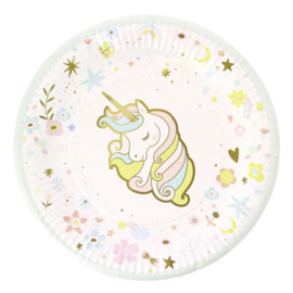 Papieren borden pastel unicorn (6st)