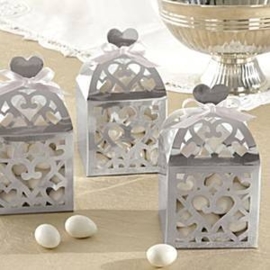 Mini lantern favour box silver (pst)