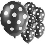 Balloons black polka dots (6pcs)