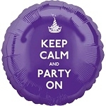 Foil balloon Keep calm party round 18"