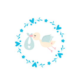 Stickers Baby bird blue