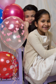 Ballonnen clear roze hartjes (6st)