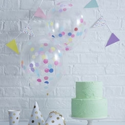 Confettiballon colorful XL confetti  (5st)