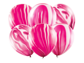 Ballonnen marmer roze (6st)