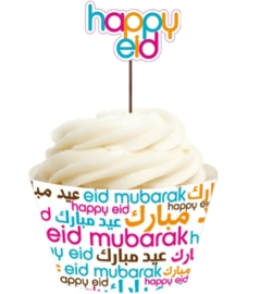 Happy Eid Font cupcake wrap+picks