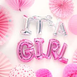 Foil phrase balloon GIRL pink