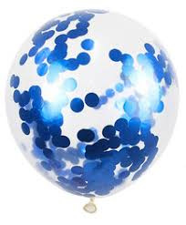 Confettiballon blauwe folie confetti  (5st)